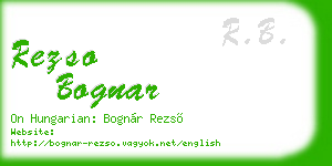 rezso bognar business card