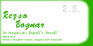 rezso bognar business card